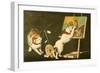 Canvas and Cats-Kobayashi Kiyochika-Framed Art Print