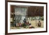 Canyon De Chelly, Arizona - View of Navajo Women Weaving Rug-Lantern Press-Framed Art Print