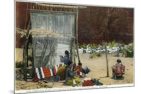 Canyon De Chelly, Arizona - View of Navajo Women Weaving Rug-Lantern Press-Mounted Art Print