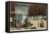 Canyon De Chelly, Arizona - View of Navajo Women Weaving Rug-Lantern Press-Framed Stretched Canvas