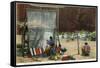 Canyon De Chelly, Arizona - View of Navajo Women Weaving Rug-Lantern Press-Framed Stretched Canvas