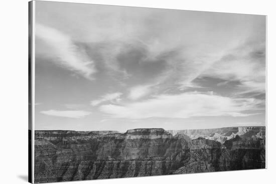 Canyon Edge Low Horizon Clouded Sky "Grand Canyon National Park" Arizona. 1933-1942-Ansel Adams-Stretched Canvas