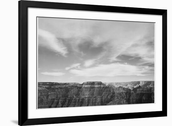 Canyon Edge Low Horizon Clouded Sky "Grand Canyon National Park" Arizona. 1933-1942-Ansel Adams-Framed Art Print