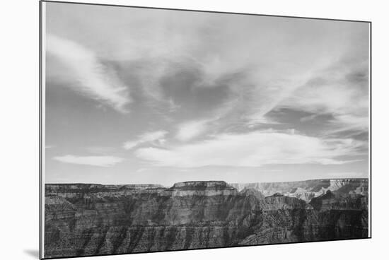 Canyon Edge Low Horizon Clouded Sky "Grand Canyon National Park" Arizona. 1933-1942-Ansel Adams-Mounted Art Print