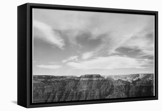 Canyon Edge Low Horizon Clouded Sky "Grand Canyon National Park" Arizona. 1933-1942-Ansel Adams-Framed Stretched Canvas