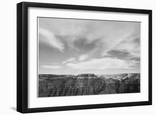 Canyon Edge Low Horizon Clouded Sky "Grand Canyon National Park" Arizona. 1933-1942-Ansel Adams-Framed Art Print