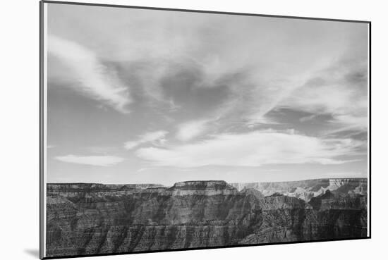 Canyon Edge Low Horizon Clouded Sky "Grand Canyon National Park" Arizona. 1933-1942-Ansel Adams-Mounted Art Print