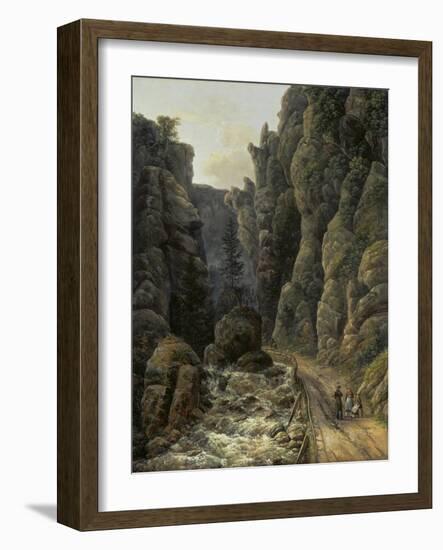 Canyon in Saxon Switzerland , 1820-Johan Christian Clausen Dahl-Framed Giclee Print