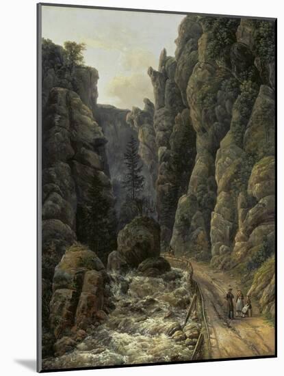 Canyon in Saxon Switzerland , 1820-Johan Christian Clausen Dahl-Mounted Giclee Print