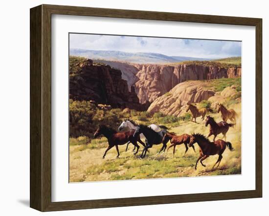 Canyon Mustangs-unknown Leone-Framed Art Print