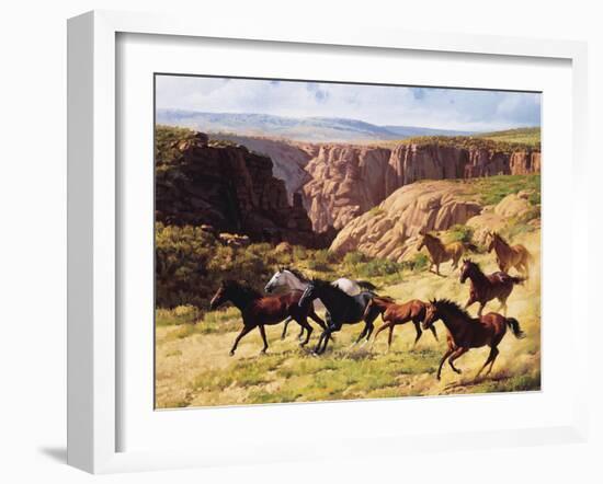 Canyon Mustangs-unknown Leone-Framed Art Print