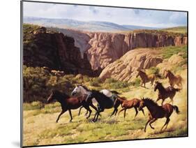 Canyon Mustangs-unknown Leone-Mounted Art Print