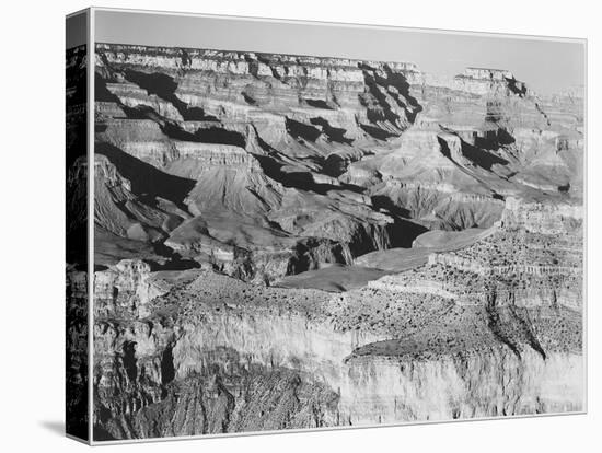 Canyon With Ravine Winding Through Center High Horizon "Grand Canyon NP" Arizona. 1933-1942-Ansel Adams-Stretched Canvas