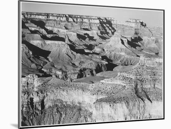 Canyon With Ravine Winding Through Center High Horizon "Grand Canyon NP" Arizona. 1933-1942-Ansel Adams-Mounted Art Print