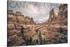 Canyonlands National Park, Utah - Cloudy Canyon View-Lantern Press-Stretched Canvas