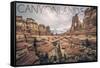 Canyonlands National Park, Utah - Cloudy Canyon View-Lantern Press-Framed Stretched Canvas