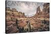 Canyonlands National Park, Utah - Cloudy Canyon View-Lantern Press-Stretched Canvas