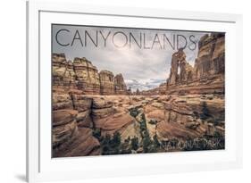 Canyonlands National Park, Utah - Cloudy Canyon View-Lantern Press-Framed Art Print