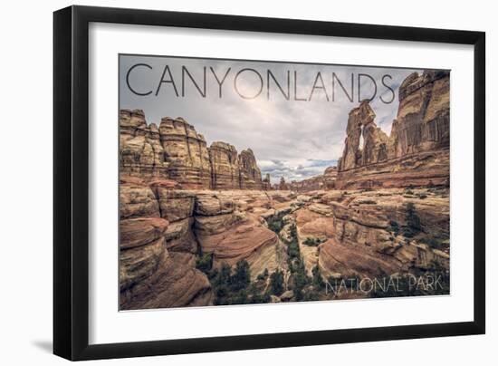 Canyonlands National Park, Utah - Cloudy Canyon View-Lantern Press-Framed Art Print