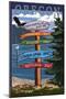 Canyonville, Oregon - Destination Signpost-Lantern Press-Mounted Art Print