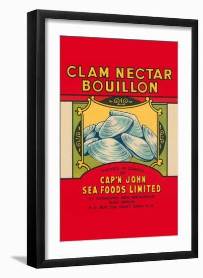 Cap'N John Brand Clam Nectar Bouillon-null-Framed Art Print