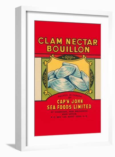 Cap'N John Brand Clam Nectar Bouillon-null-Framed Art Print