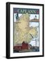 Cape Ann, Massachusetts - Nautical Chart #2-Lantern Press-Framed Art Print