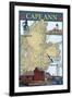 Cape Ann, Massachusetts - Nautical Chart #2-Lantern Press-Framed Art Print