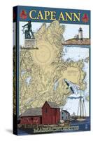 Cape Ann, Massachusetts - Nautical Chart #2-Lantern Press-Stretched Canvas