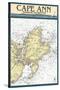 Cape Ann, Massachusetts - Nautical Chart-Lantern Press-Stretched Canvas