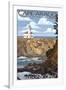 Cape Arago Lighthouse - Oregon Coast-Lantern Press-Framed Art Print