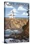 Cape Arago Lighthouse - Oregon Coast-Lantern Press-Stretched Canvas