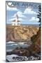 Cape Arago Lighthouse - Oregon Coast-Lantern Press-Mounted Art Print