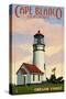 Cape Blanco Lighthouse - Oregon Coast-Lantern Press-Stretched Canvas