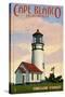 Cape Blanco Lighthouse - Oregon Coast-Lantern Press-Stretched Canvas