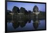 Cape buffalo (Syncerus caffer) drinking at dusk, Zimanga private game reserve, KwaZulu-Natal-Ann and Steve Toon-Framed Photographic Print