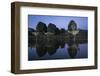 Cape buffalo (Syncerus caffer) drinking at dusk, Zimanga private game reserve, KwaZulu-Natal-Ann and Steve Toon-Framed Premium Photographic Print