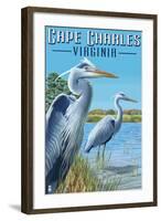 Cape Charles, Virginia - Blue Heron-Lantern Press-Framed Art Print