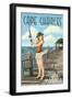 Cape Charles, Virginia - Fishing Pinup-Lantern Press-Framed Art Print