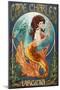 Cape Charles, Virginia - Mermaid-Lantern Press-Mounted Art Print