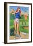 Cape Charles, Virginia - Pin-Up Girls - Winsome; Woman Playing Golf-Lantern Press-Framed Art Print