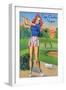 Cape Charles, Virginia - Pin-Up Girls - Winsome; Woman Playing Golf-Lantern Press-Framed Art Print