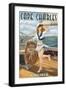 Cape Charles, Virginia - Sailor Pinup-Lantern Press-Framed Art Print