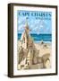 Cape Charles, Virginia - Sandcastle-Lantern Press-Framed Art Print