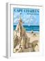 Cape Charles, Virginia - Sandcastle-Lantern Press-Framed Art Print