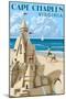 Cape Charles, Virginia - Sandcastle-Lantern Press-Mounted Art Print