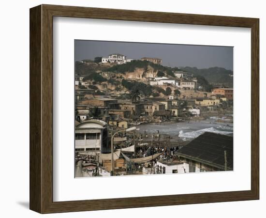 Cape Coast Town and Harbour from the Castle, Ghana, West Africa, Africa-David Poole-Framed Photographic Print