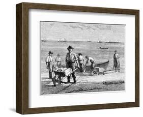 Cape Cod Fisherman Washing Fish, 1875-null-Framed Giclee Print