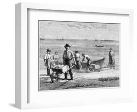 Cape Cod Fisherman Washing Fish, 1875-null-Framed Giclee Print