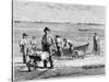 Cape Cod Fisherman Washing Fish, 1875-null-Stretched Canvas